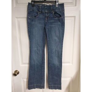 Hint Jeans Juniors Size 11 Dark Wash Bootcut Midrise Y2K Hook & Eye Zip Closure